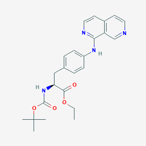 molecular formula C24H28N4O4 B3132490 (S)-ethyl 3-(4-(2,7-naphthyridin-1-ylamino)phenyl)-2-(tert-butoxycarbonylamino)propanoate CAS No. 369648-62-4