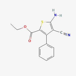 molecular formula C14H12N2O2S B3132492 Ethyl 5-amino-4-cyano-3-phenylthiophene-2-carboxylate CAS No. 369654-33-1