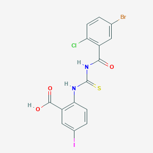 2-({[(5-Bromo-2-chlorobenzoyl)amino]carbothioyl}amino)-5-iodobenzoic acid