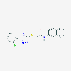 molecular formula C21H17ClN4OS B313257 2-{[5-(2-chlorophenyl)-4-methyl-4H-1,2,4-triazol-3-yl]sulfanyl}-N-(naphthalen-2-yl)acetamide 