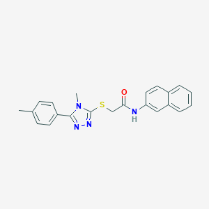 molecular formula C22H20N4OS B313260 2-{[4-methyl-5-(4-methylphenyl)-4H-1,2,4-triazol-3-yl]sulfanyl}-N-(naphthalen-2-yl)acetamide 