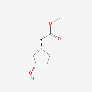 molecular formula C8H14O3 B3132606 Methyl 2-[(1R,3S)-rel-3-hydroxycyclopentyl]acetate CAS No. 37435-80-6