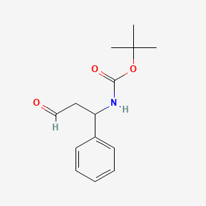 molecular formula C14H19NO3 B3132636 Tert-butyl N-(3-oxo-1-phenylpropyl)carbamate CAS No. 374725-03-8