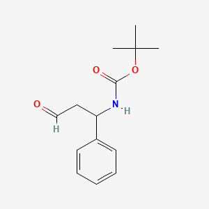 molecular formula C14H19NO3 B3132636 叔丁基N-(3-氧代-1-苯基丙基)氨基甲酸酯 CAS No. 374725-03-8