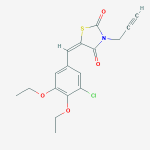 molecular formula C17H16ClNO4S B313266 (5E)-5-(3-chloro-4,5-diethoxybenzylidene)-3-(prop-2-yn-1-yl)-1,3-thiazolidine-2,4-dione 