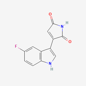 molecular formula C12H7FN2O2 B3132660 3-(5-氟-1h-吲哚-3-基)-1h-吡咯-2,5-二酮 CAS No. 374818-58-3