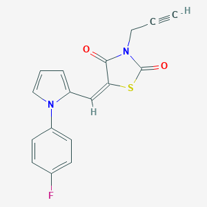molecular formula C17H11FN2O2S B313267 (5E)-5-{[1-(4-fluorophenyl)-1H-pyrrol-2-yl]methylidene}-3-(prop-2-yn-1-yl)-1,3-thiazolidine-2,4-dione 