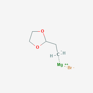 molecular formula C5H9BrMgO2 B3132710 2-(1,3-Dioxolan-2-yl)ethylmagnesium bromide, 0.50 M in 2-MeTHF CAS No. 37610-80-3