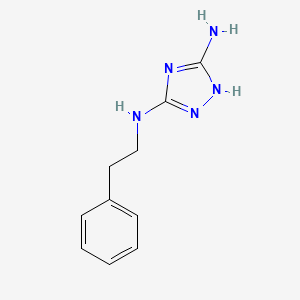 molecular formula C10H13N5 B3132712 1H-1,2,4-Triazole-3,5-diamine, N5-(2-phenylethyl)- CAS No. 37627-87-5