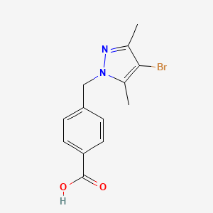molecular formula C13H13BrN2O2 B3132719 4-[(4-bromo-3,5-dimethyl-1H-pyrazol-1-yl)methyl]benzoic acid CAS No. 376372-41-7
