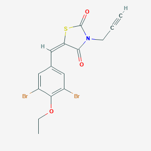 molecular formula C15H11Br2NO3S B313272 (5E)-5-(3,5-dibromo-4-ethoxybenzylidene)-3-(prop-2-yn-1-yl)-1,3-thiazolidine-2,4-dione 
