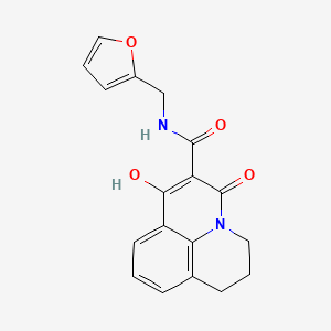 molecular formula C18H16N2O4 B3132727 N-(2-furylmethyl)-7-hydroxy-5-oxo-2,3-dihydro-1H,5H-pyrido[3,2,1-ij]quinoline-6-carboxamide CAS No. 376377-64-9