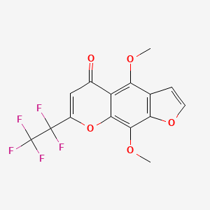 molecular formula C15H9F5O5 B3132731 4,9-dimethoxy-7-(pentafluoroethyl)-5H-furo[3,2-g]chromen-5-one CAS No. 376382-85-3
