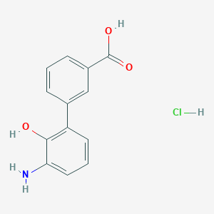 molecular formula C13H12ClNO3 B3132737 3'-Amino-2'-hydroxy-[1,1'-biphenyl]-3-carboxylic acid hydrochloride CAS No. 376591-97-8