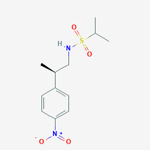 molecular formula C12H18N2O4S B3132745 (R)-N-(2-(4-硝基苯基)丙基)丙烷-2-磺酰胺 CAS No. 376594-72-8