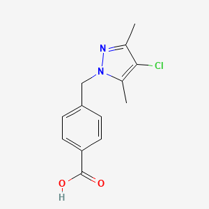 molecular formula C13H13ClN2O2 B3132761 4-[(4-chloro-3,5-dimethyl-1H-pyrazol-1-yl)methyl]benzoic acid CAS No. 376615-30-4