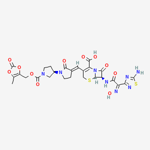 molecular formula C26H26N8O11S2 B3132767 Ceftobiprole medocaril CAS No. 376653-43-9