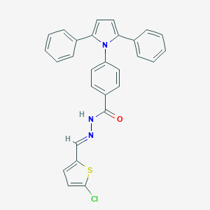 molecular formula C28H20ClN3OS B313277 N'-[(E)-(5-chlorothiophen-2-yl)methylidene]-4-(2,5-diphenyl-1H-pyrrol-1-yl)benzohydrazide 