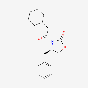molecular formula C18H23NO3 B3132825 (R)-4-benzyl-3-(2-cyclohexylacetyl)oxazolidin-2-one CAS No. 378185-92-3