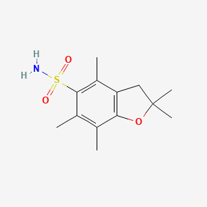 molecular formula C13H19NO3S B3132837 2,2,4,6,7-Pentamethyl-2,3-dihydrobenzofuran-5-sulfonamide CAS No. 378230-81-0