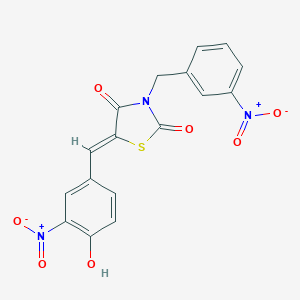 molecular formula C17H11N3O7S B313285 5-(4-Hydroxy-3-nitrobenzylidene)-3-(3-nitrobenzyl)-1,3-thiazolidine-2,4-dione 