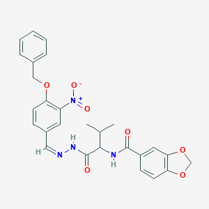 molecular formula C27H26N4O7 B313289 N-[1-({2-[4-(benzyloxy)-3-nitrobenzylidene]hydrazino}carbonyl)-2-methylpropyl]-1,3-benzodioxole-5-carboxamide 