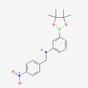 molecular formula C19H23BN2O4 B3132894 N-(4-硝基苄基)-3-(4,4,5,5-四甲基-1,3,2-二氧杂硼烷-2-基)苯胺 CAS No. 380152-00-1