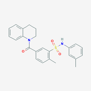 molecular formula C24H24N2O3S B3132913 5-(3,4-dihydro-2H-quinoline-1-carbonyl)-2-methyl-N-(3-methylphenyl)benzenesulfonamide CAS No. 380547-81-9
