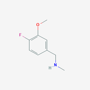 molecular formula C9H12FNO B3132985 1-(4-Fluoro-3-methoxyphenyl)-n-methylmethanamine CAS No. 381236-49-3