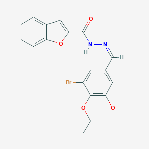 molecular formula C19H17BrN2O4 B313299 N'-(3-bromo-4-ethoxy-5-methoxybenzylidene)-1-benzofuran-2-carbohydrazide 