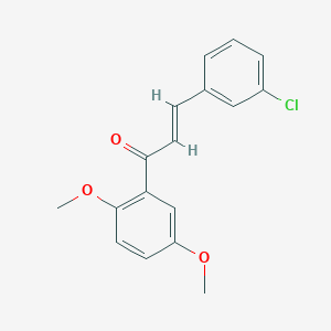 molecular formula C17H15ClO3 B3132999 (2E)-3-(3-Chlorophenyl)-1-(2,5-dimethoxyphenyl)prop-2-en-1-one CAS No. 38169-49-2