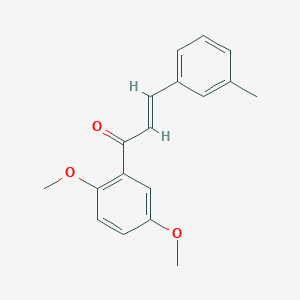 molecular formula C18H18O3 B3133002 (2E)-1-(2,5-Dimethoxyphenyl)-3-(3-methylphenyl)prop-2-en-1-one CAS No. 38169-51-6
