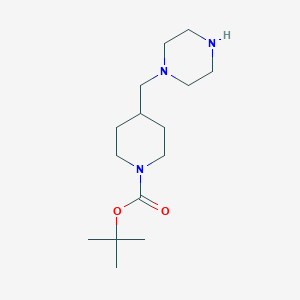 molecular formula C15H29N3O2 B3133008 叔丁基 4-(哌嗪-1-基甲基)哌啶-1-羧酸酯 CAS No. 381722-48-1