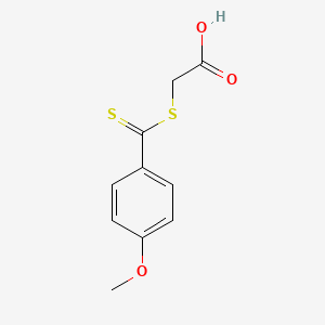 molecular formula C10H10O3S2 B3133016 Acetic acid, [[(4-methoxyphenyl)thioxomethyl]thio]- CAS No. 38204-31-8