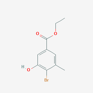 molecular formula C10H11BrO3 B3133023 4-溴-3-羟基-5-甲基苯甲酸乙酯 CAS No. 382150-26-7