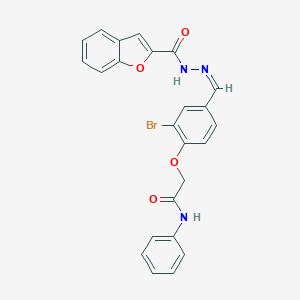 molecular formula C24H18BrN3O4 B313304 N-[(Z)-[4-(2-anilino-2-oxoethoxy)-3-bromophenyl]methylideneamino]-1-benzofuran-2-carboxamide 
