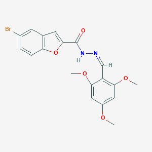 molecular formula C19H17BrN2O5 B313307 5-bromo-N'-(2,4,6-trimethoxybenzylidene)-1-benzofuran-2-carbohydrazide 