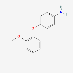 molecular formula C14H15NO2 B3133071 4-(2-Methoxy-4-methylphenoxy)phenylamine CAS No. 383126-76-9