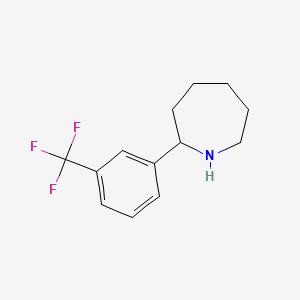 molecular formula C13H16F3N B3133119 2-[3-(Trifluoromethyl)phenyl]azepane CAS No. 383131-08-6