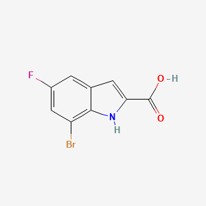 molecular formula C9H5BrFNO2 B3133123 7-bromo-5-fluoro-1H-indole-2-carboxylic acid CAS No. 383132-21-6