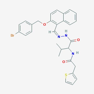 molecular formula C29H28BrN3O3S B313314 N-(1-{[2-({2-[(4-bromobenzyl)oxy]-1-naphthyl}methylene)hydrazino]carbonyl}-2-methylpropyl)-2-thien-2-ylacetamide 