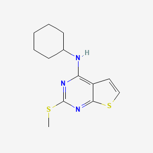 molecular formula C13H17N3S2 B3133161 N-环己基-2-(甲硫基)噻吩并[2,3-d]嘧啶-4-胺 CAS No. 383146-93-8