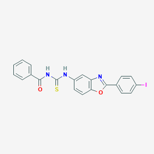 molecular formula C21H14IN3O2S B313318 N-{[2-(4-iodophenyl)-1,3-benzoxazol-5-yl]carbamothioyl}benzamide 