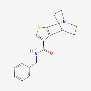 molecular formula C17H18N2OS B3133181 N-Benzyl-3-thia-1-azatricyclo[5.2.2.02,6]undeca-2(6),4-diene-5-carboxamide CAS No. 383153-90-0