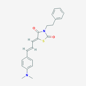 molecular formula C22H22N2O2S B313319 (5Z)-5-{(2E)-3-[4-(dimethylamino)phenyl]prop-2-en-1-ylidene}-3-(2-phenylethyl)-1,3-thiazolidine-2,4-dione 