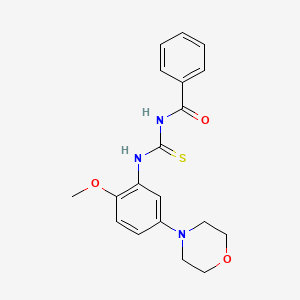 molecular formula C19H21N3O3S B3133236 N-(2-甲氧基-5-吗啉苯甲酰胺硫代甲酰基)苯甲酰胺 CAS No. 383870-86-8