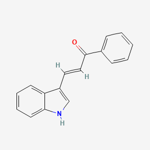 molecular formula C17H13NO B3133256 (2E)-3-(1H-indol-3-yl)-1-phenylprop-2-en-1-one CAS No. 38470-63-2