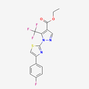B3133298 ethyl 1-[4-(4-fluorophenyl)-1,3-thiazol-2-yl]-5-(trifluoromethyl)-1H-pyrazole-4-carboxylate CAS No. 385416-12-6