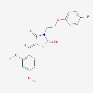 molecular formula C20H18FNO5S B313332 5-(2,4-Dimethoxybenzylidene)-3-[2-(4-fluorophenoxy)ethyl]-1,3-thiazolidine-2,4-dione 