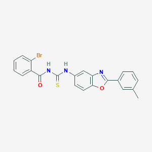 molecular formula C22H16BrN3O2S B313334 2-bromo-N-{[2-(3-methylphenyl)-1,3-benzoxazol-5-yl]carbamothioyl}benzamide 